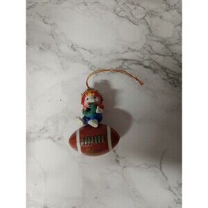 Vintage Trim A Home Tree Charm Christmas Ornament Mouse Football Merry Christmas